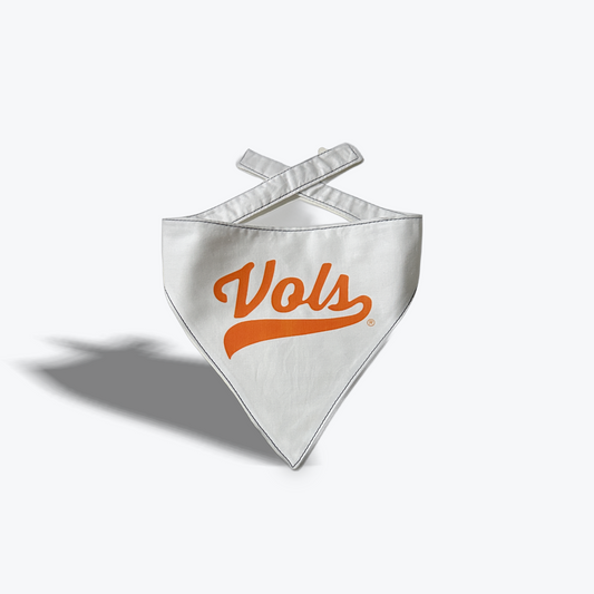 Handmade Pet Bandanna Vols Script white