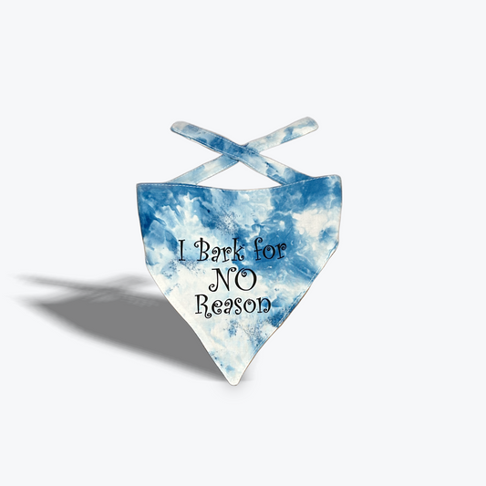 Handmade Pet Bandanna I Bark For No Reason Blue