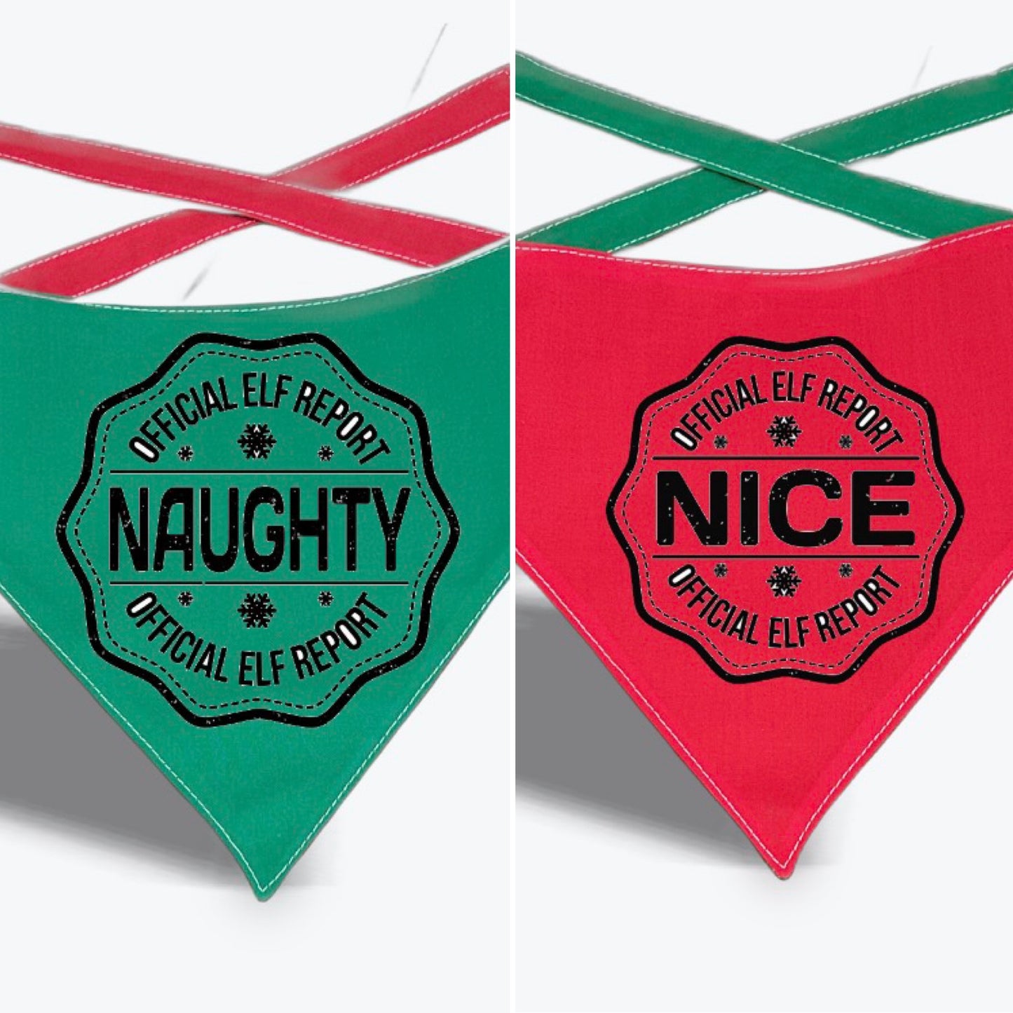 Handmade Pet Bandanna Reversible Naughty Nice